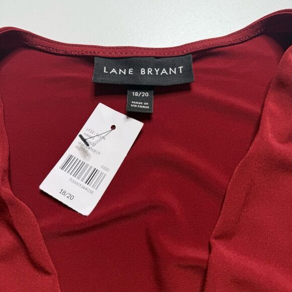 Lane Bryant Flutter Sleeve Dress Plus Sz 18/20 Red Stretchy Slinky NWT - Picture 4 of 13